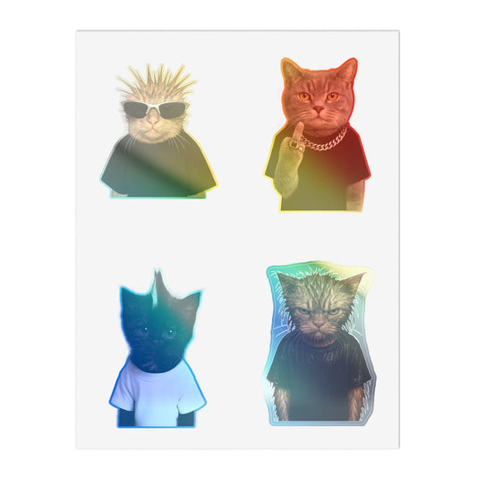 Cool Cats Holographic Stickers (4-pack)