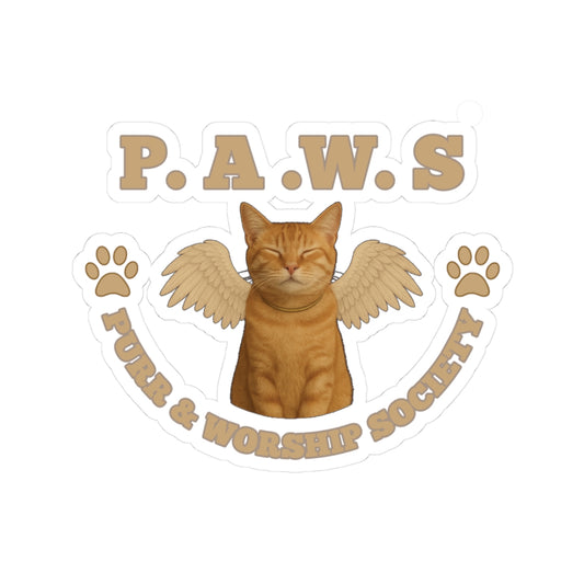 "Paw & Worship Society" Sticker [kevin_the_cat_store]