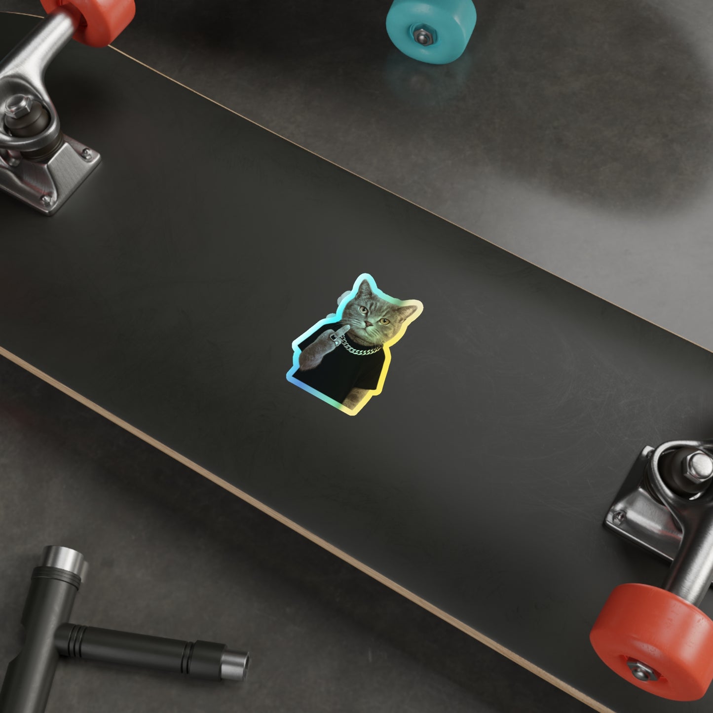 "F**K YOU" Holographic Stickers [kevin_the_cat_store]