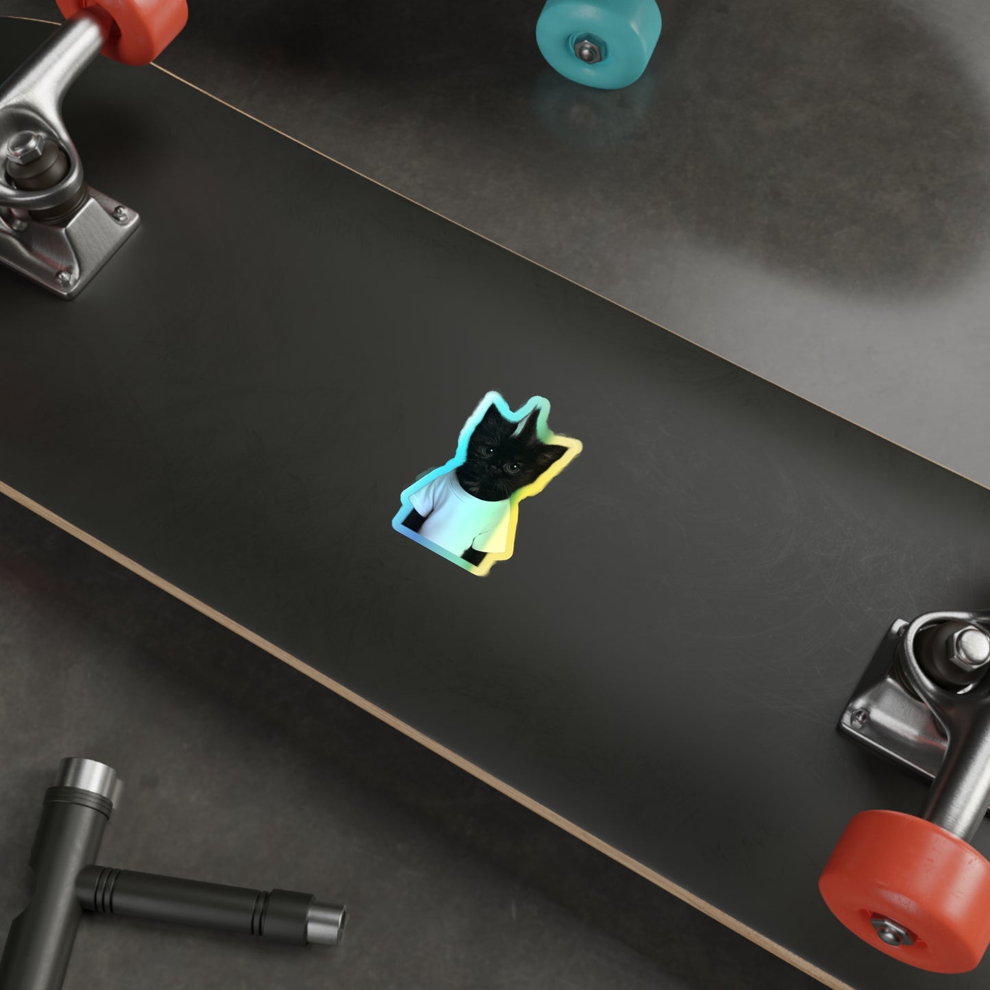 "Kevin" Holographic Stickers [kevin_the_cat_store]