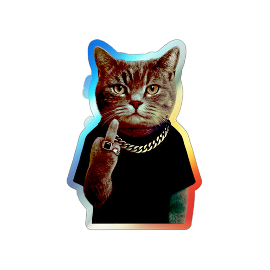 "F**K YOU" Holographic Stickers [kevin_the_cat_store]