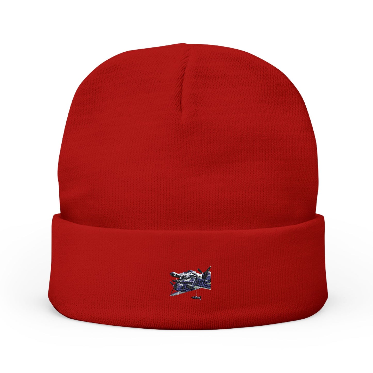 Bombardiro Crocodilo Embroidered Knit Beanie